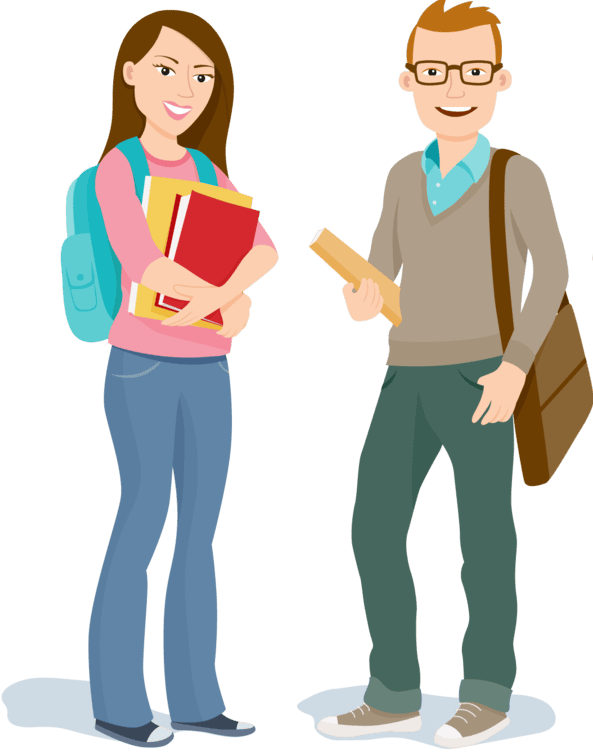 Ilustración de estudiantes